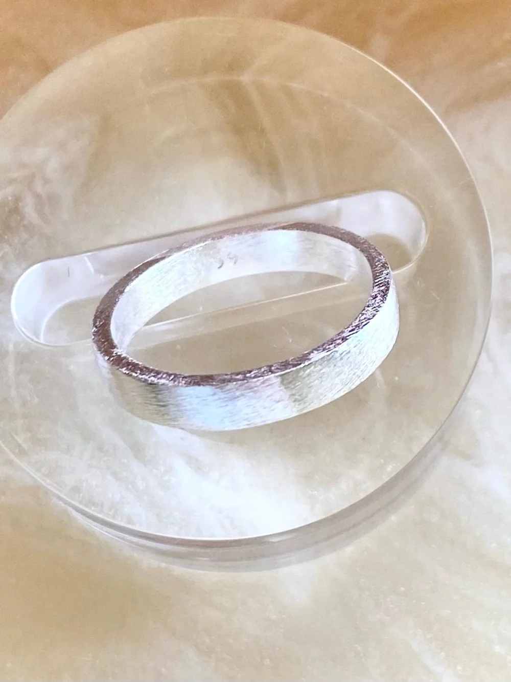 Sterling Silver Textured Band Ring - Silver